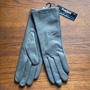 NWT Grey Leather Gloves